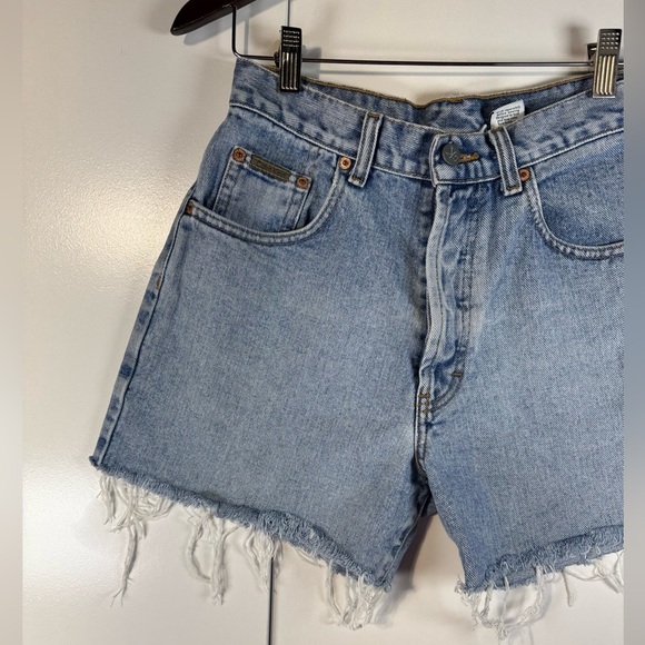 Calvin Klein Shorts VTG 90s Light Blue Wash Classic Fit Button Fly Made USA 7 - Picture 2 of 12